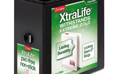 Xtralife Clearvue Non-Stick Locking Slant-D Ring Binder, 3 Rings, 6″ Capacity, 11 X 8.5, Black