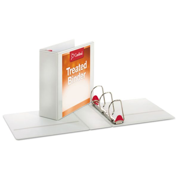 Treated Clearvue Locking Slant-D Ring Binder, 3 Rings, 4" Capacity, 11 X 8.5, White - Image 2