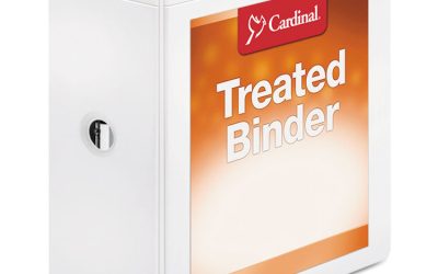 Treated Clearvue Locking Slant-D Ring Binder, 3 Rings, 5″ Capacity, 11 X 8.5, White