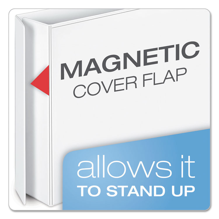 Freestand Easy Open Locking Slant-D Ring Binder, 3 Rings, 4" Capacity, 11 X 8.5, White - Image 2