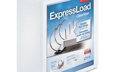 Expressload Clearvue Locking D-Ring Binder, 3 Rings, 4″ Capacity, 11 X 8.5, White