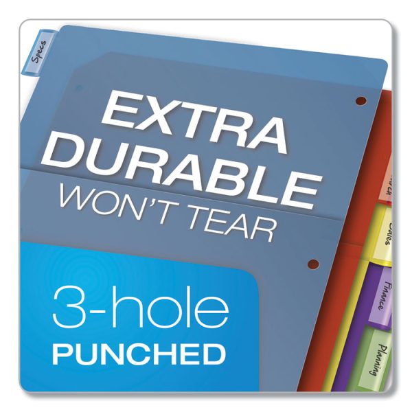 Poly 1-Pocket Index Dividers, 8-Tab, 11 x 8.5, Assorted - Image 3