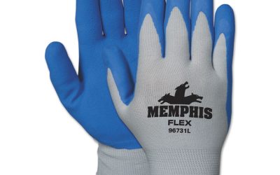 Memphis Flex Seamless Nylon Knit Gloves, Small, Blue/gray, Dozen