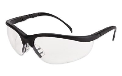 Klondike Safety Glasses, Matte Black Frame, Clear Lens, 12/box