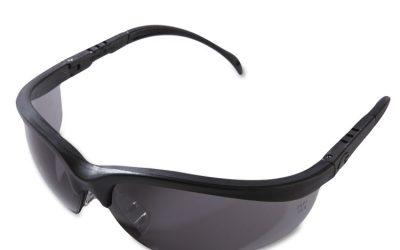 Klondike Safety Glasses, Matte Black Frame, Gray Lens, 12/box