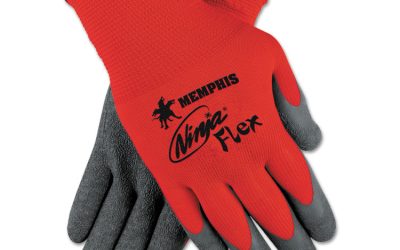 Ninja Flex Latex Coated Palm Gloves N9680L, Large, Red/Gray, Dozen