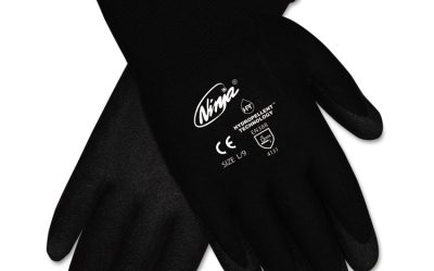 Ninja HPT PVC Coated Nylon Gloves, Medium, Black, 12 Pairs/Box