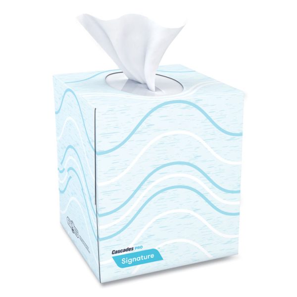 Signature Facial Tissue, 2-Ply, White, Cube, 90 Sheets/box, 36 Boxes/carton - Image 2