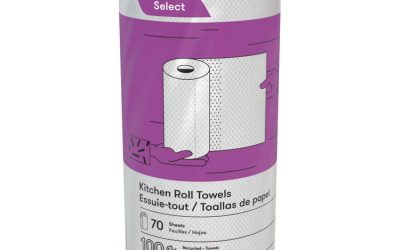 Select Perforated Kitchen Roll Towels, 2-Ply, 8 X 11, White, 70/roll, 30 Rolls/carton