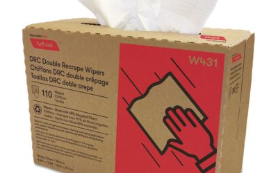 Tuff-Job Double Recrepe Wipers, 9.25 x 12.5, White, 110/Box, 12 Boxes/Carton