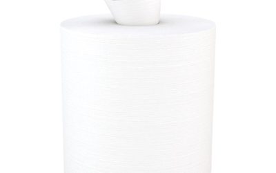 Tuff-Job Spunlace Towels, Centerpull Roll, 8 x 13, White, 369 Sheets/Roll, 6/Carton