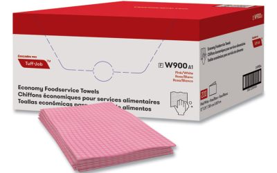 Tuff-Job Foodservice Towels, 12 x 24, Pink/White, 200/Carton