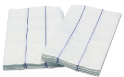 Tuff-Job Foodservice Towels, 1/4 Fold, 13 x 24, White/Blue, 72/Carton