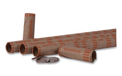 Preformed Tubular Coin Wrappers, Quarters, $10, 1000 Wrappers/box