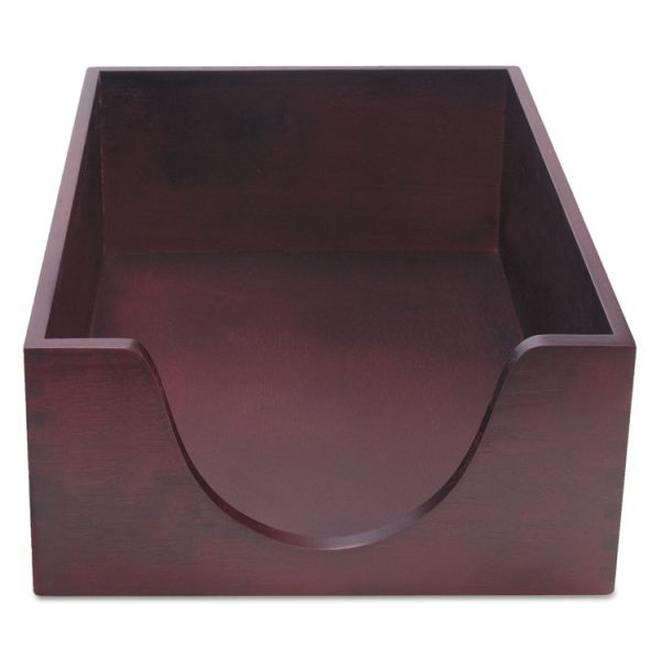 Double-Deep Hardwood Stackable Desk Trays, 1 Section, Letter Size Files, 10.13" X 12.63" X 5", Mahogany - Image 4