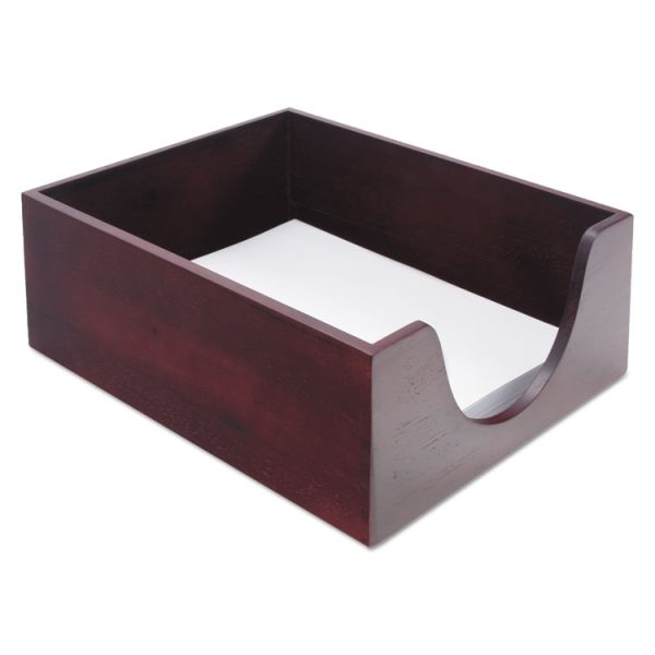 Double-Deep Hardwood Stackable Desk Trays, 1 Section, Letter Size Files, 10.13" X 12.63" X 5", Mahogany - Image 3