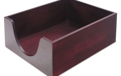 Double-Deep Hardwood Stackable Desk Trays, 1 Section, Letter Size Files, 10.13″ X 12.63″ X 5″, Mahogany