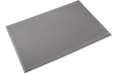 Ribbed Anti-Fatigue Mat, Vinyl, 36 X 120, Gray