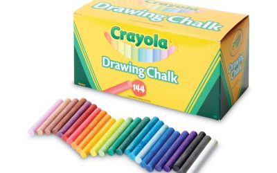 Colored Drawing Chalk, 3.19″ x 0.38″ Diameter, Six Each of 24 Assorted Colors, 144 Sticks/Set