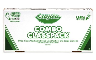 Crayon And Ultra-Clean Washable Marker Classpack, 8 Colors, 128 Each Crayons/markers, 256/box