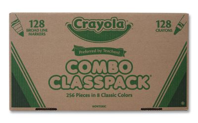 Crayons And Markers Combo Classpack, Eight Colors, 256/set