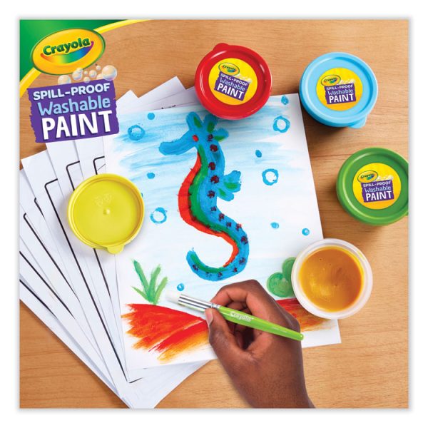 Spill Proof Washable Paints, 5 Colors, 1.4 oz Cups, 5 Sets/Carton - Image 2