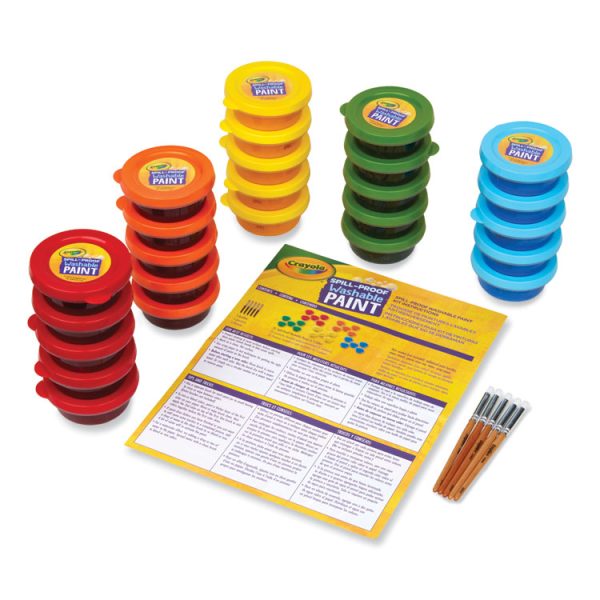 Spill Proof Washable Paints, 5 Colors, 1.4 oz Cups, 5 Sets/Carton - Image 4