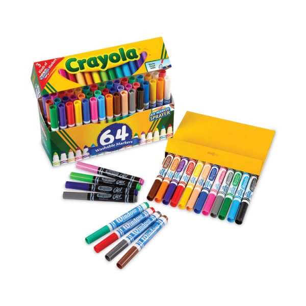 Broad Line Washable Markers, Broad Bullet Tip, Assorted Colors, 64/set - Image 2