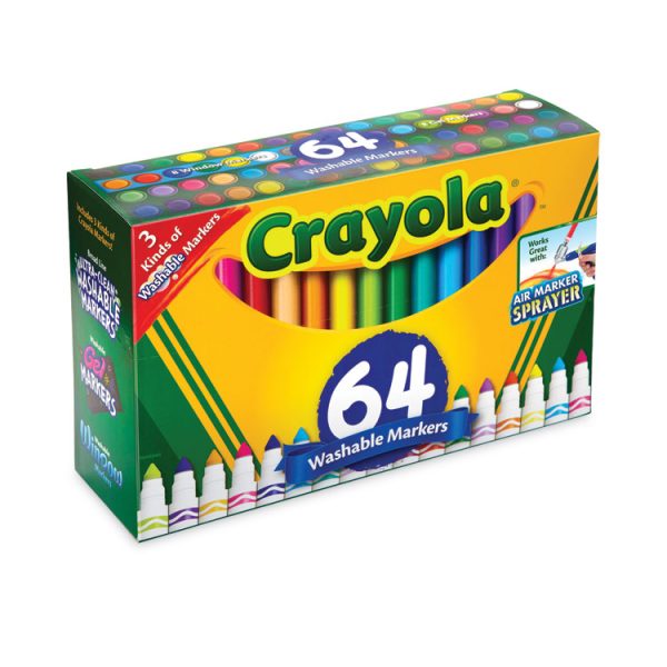 Broad Line Washable Markers, Broad Bullet Tip, Assorted Colors, 64/set - Image 4