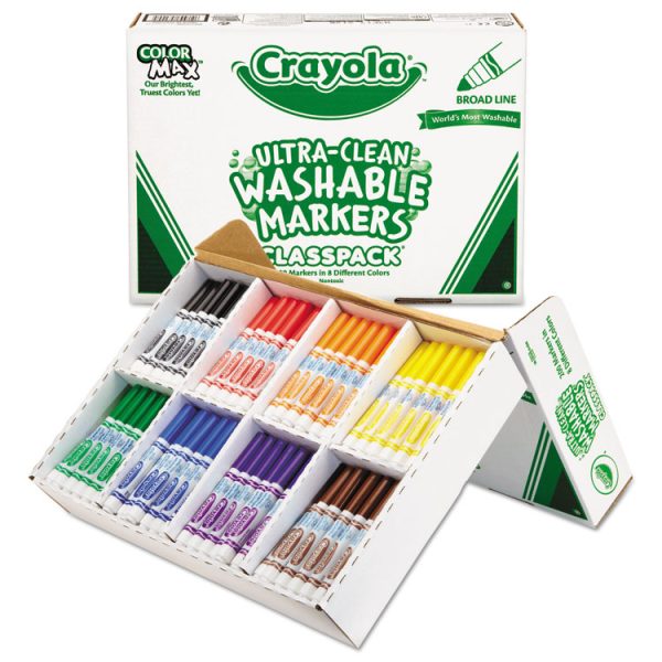 Ultra-Clean Washable Marker Classpack, Broad Bullet Tip, 8 Assorted Colors, 200/Box - Image 2