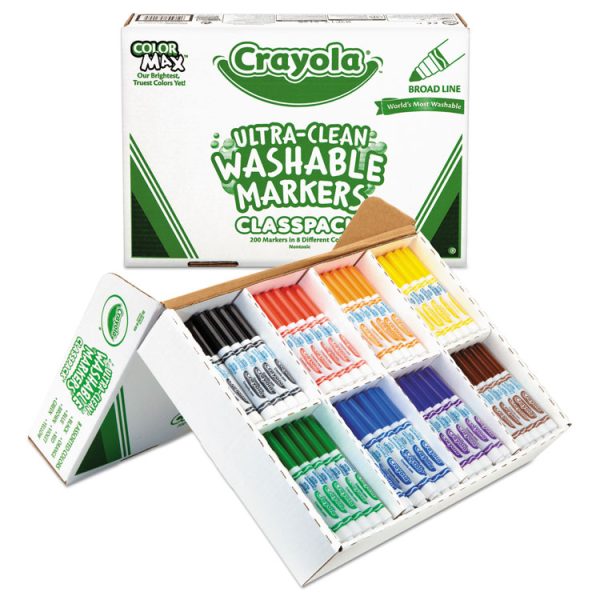 Ultra-Clean Washable Marker Classpack, Broad Bullet Tip, 8 Assorted Colors, 200/Box - Image 3