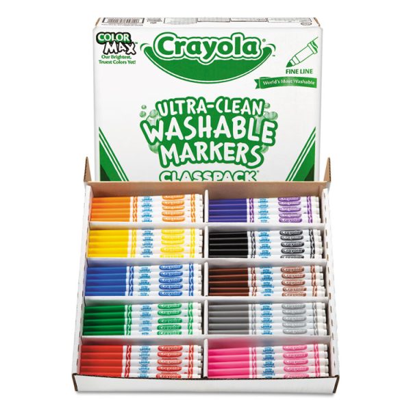 Ultra-Clean Washable Marker Classpack, Fine Bullet Tip, 10 Assorted Colors, 200/Pack - Image 2