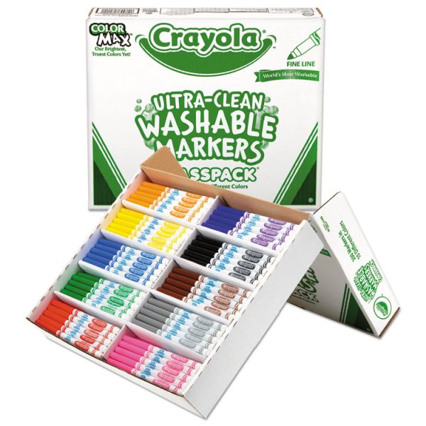 Ultra-Clean Washable Marker Classpack, Fine Bullet Tip, 10 Assorted Colors, 200/Pack - Image 3