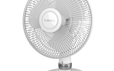 12″ Oscillating Table Fan Wht