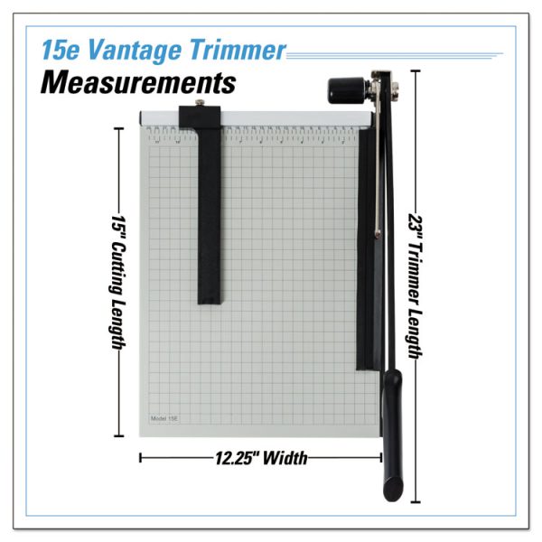 Vantage Guillotine Paper Trimmer/cutter, 15 Sheets, 15" Cut Length, Metal Base, 12.25 X 15.75 - Image 4