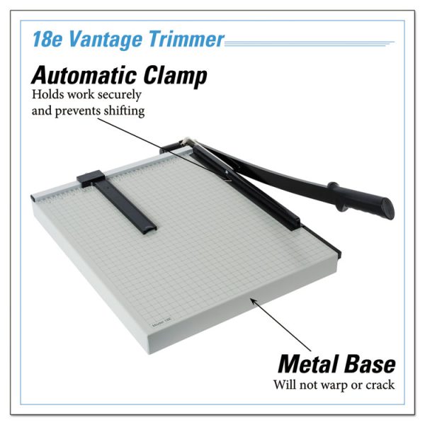 Vantage Guillotine Paper Trimmer/cutter, 15 Sheets, 18" Cut Length, Metal Base, 15.5 X 18.75 - Image 3