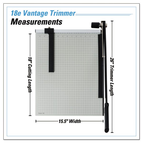 Vantage Guillotine Paper Trimmer/cutter, 15 Sheets, 18" Cut Length, Metal Base, 15.5 X 18.75 - Image 4