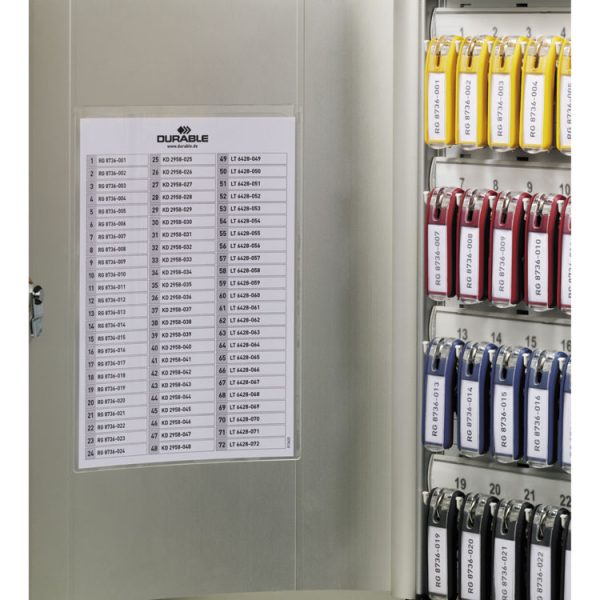 Locking Key Cabinet, 72-Key, Brushed Aluminum, Silver, 11.75 x 4.63 x 15.75 - Image 5