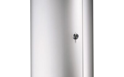 Locking Key Cabinet, 72-Key, Brushed Aluminum, Silver, 11.75 x 4.63 x 15.75