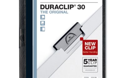 Duraclip Report Cover, Clip Fastener, 8.5 X 11, Clear/black, 25/box