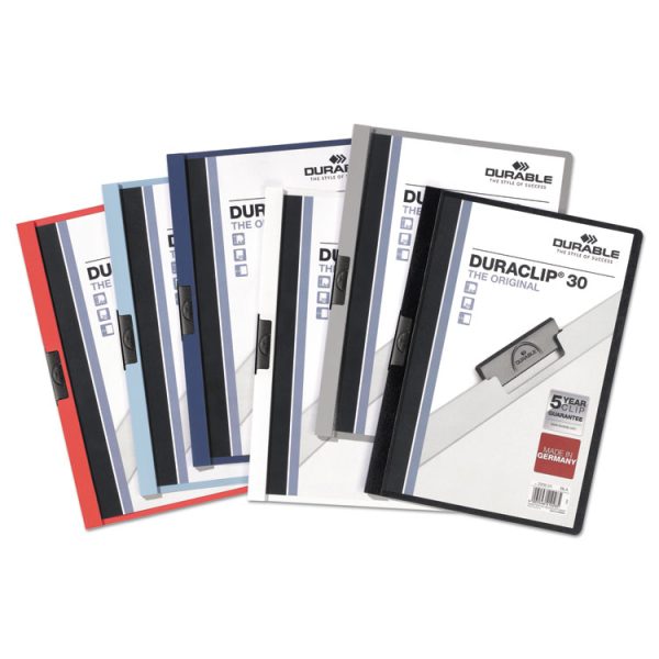 Duraclip Report Cover, Clip Fastener, 8.5 X 11 , Clear/red, 25/box - Image 7