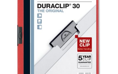 Duraclip Report Cover, Clip Fastener, 8.5 X 11 , Clear/red, 25/box