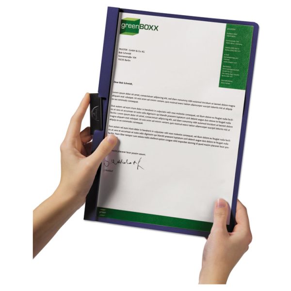 Duraclip Report Cover, Clip Fastener, 8.5 X 11, Clear/navy, 25/box - Image 4