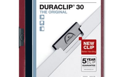 Duraclip Report Cover, Clip Fastener, 8.5 X 11, Clear/maroon, 25/box