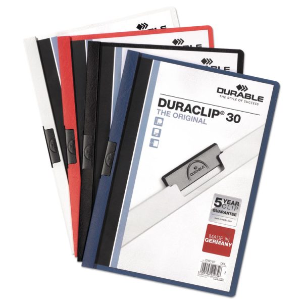 DuraClip Report Cover, Clip Fastener, 8.5 x 11,  Clear/Graphite, 25/Box - Image 8