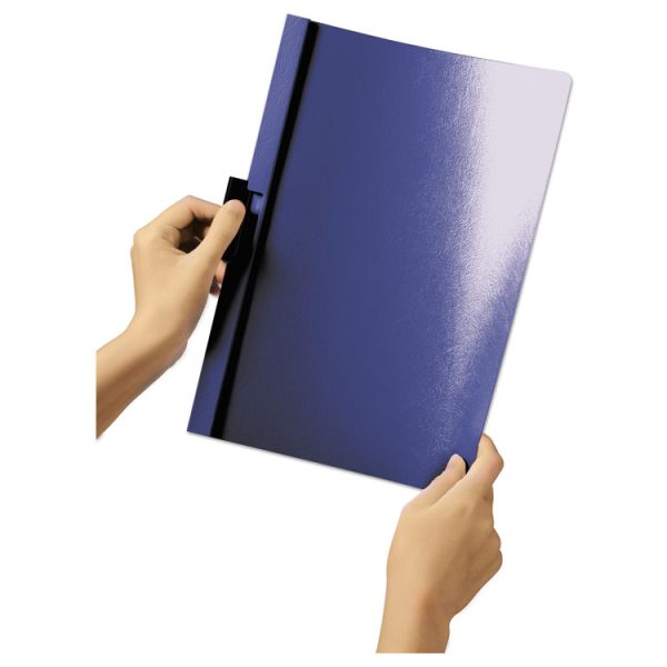 Duraclip Report Cover, Clip Fastener, 8.5 X 11, Clear/dark Blue, 25/box - Image 2