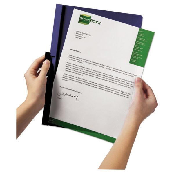Duraclip Report Cover, Clip Fastener, 8.5 X 11, Clear/dark Blue, 25/box - Image 3