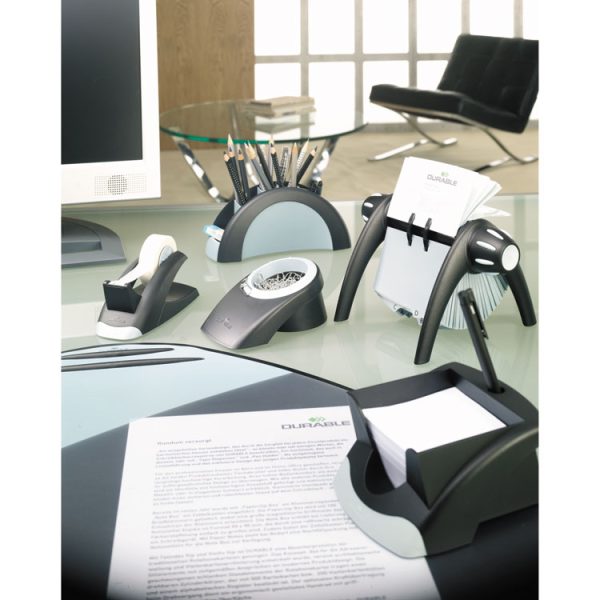 Telindex Desk Address Card File, Holds 500 2.88 X 4.13 Cards, 5.13 X 9.31 X 3.56, Plastic, Graphite/black - Image 2