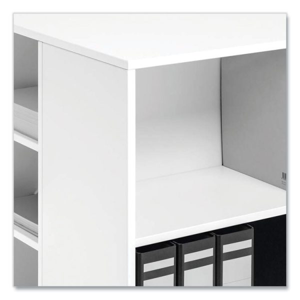 Flexible Multi-Functional Cart for Office Storage, Wood, 6 Shelves, 20.79 x 23.31 x 29.45, White - Image 3