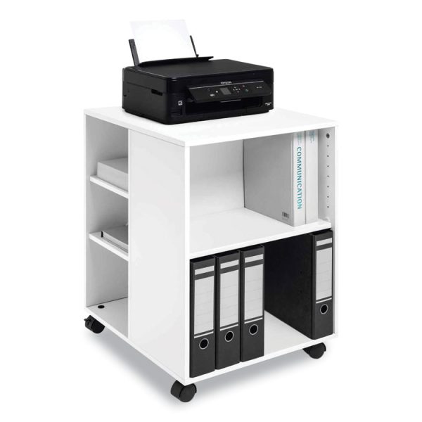 Flexible Multi-Functional Cart for Office Storage, Wood, 6 Shelves, 20.79 x 23.31 x 29.45, White - Image 4